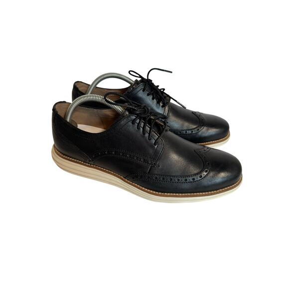Cole Haan Original Grand Wing Tip Oxfords Black Mens Size 10 C26469 - Picture 1 of 7